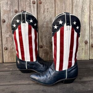 🇺🇸Vintage Code West Patriotic American Flag Inspired Women’s Cowboy Boots